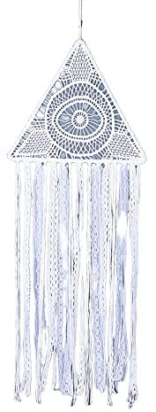 Böhmische Traumfänger, Feder, gewebt, Wandbehang, Schwarz, Dreieck, Augen, Spitze, Mädchen, Schlafzimmer, Hintergrund, handgefertigte Quaste, Hochzeitswanddekoration, Weiß