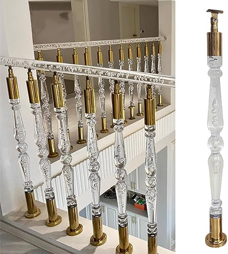 GTPBAO Indoor Platform Balustrade Post, Clear Acrylic Guardrail Newel Posts For Loft Ladders/Villas Hallway, Light Transmittance 92% (Size : 90cm/35.4 inch)