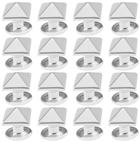 SG Store 200 Stück Pyramidennieten Spikes Quadratische Nieten Spitzenieten Schrauben Handwerk Punk Schmuckzubehör DIY Dekoration für Lederbekleidung Schuhe 8x8mm, Silber