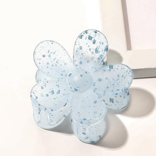 Wambere 1 Stück Damen Blumen Haarklammern,Blumenhaarnadel Haarspangen rutschfeste Kunststoff Haar Krallen Haarklammern Haarschmuck Haar Accessoires für Frauen Mädchen für Tägliches Tragen,Blau C