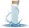 Aquafloow Wasserflasche aus Borosilikat Glas 700 ml mit Neoprenhülle, Transparente trinkflasche Glas mit Bambusdeckel | Ideal für Büro, Outdoor, Schule, für Kohlensäurehaltige Getränke – Hellblau