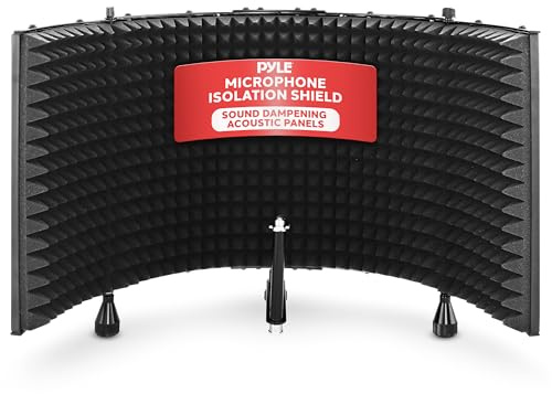 Pyle Studio Microphone Foam - Shield Soundproofing Acoustic Panel Filter | Sound Diffusion Mic Booth Shield | Insulation Diffuser for Noise Reduction in Audio Music Recording