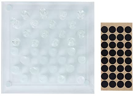 Juego de Ajedrez de Cristal, Ajedrez Internacional de 25x25cm, 1 Tablero de Ajedrez y 32 Ajedrez de Cristal, Tablero de Cristal