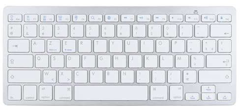 Zunate Kabellose Bluetooth Tastatur, Deutsch, Französisch, Spanisch, Italienisch, Englisch, Zweisprachige Tastatur, Ultradünne Kabellose Bluetooth Tastatur für PC, Laptop (Französisches