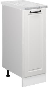Vicco Apothekerschrank R-Line, Medizinschrank für die Küche, Weiß Landhaus/Weiß, AP Marmor