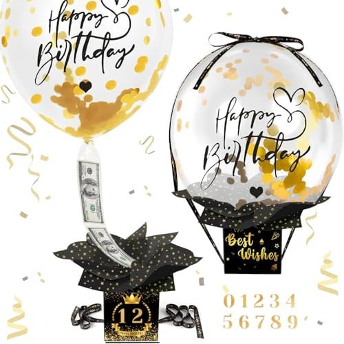 DIY Überraschungsbox mit Luftballons, Geldgeschenke Geburtstag, Geldgeschenke Verpackung, Luftballon Pull Up Geburtstag Geldgeschenk, Geld Geschenkverpackung für Ihre Familie, Kinder, Freunde