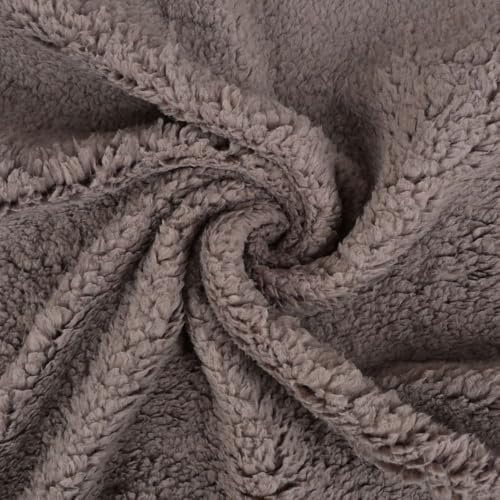 Öko-Tex® Kunstpelz Sherpa Teddy – Meterware – Breite 160 cm 230 g/m² (Taupe)