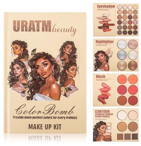 CHSEEO 43 Farben Nude Make Up Palette, 4 in 1 Lidschatten Palette mit Perlglanz Rouge und Kontur Highlighter, Geschenk zum Frauentag für Mutter, Ehefrau, Schwester, Freundin