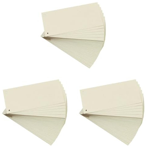 Herlitz Trennstreifen, 100-er Packung, Chamois (Packung mit 3), DIN A4, Manilakarton, Zweilochung, Blauer Engel, für das Büro