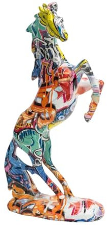 FLCPJGV Color Horse Statue Tabletop Dekoration Harz Skulptur Schreibtisch Ornament für Wohnzimmer, Style A