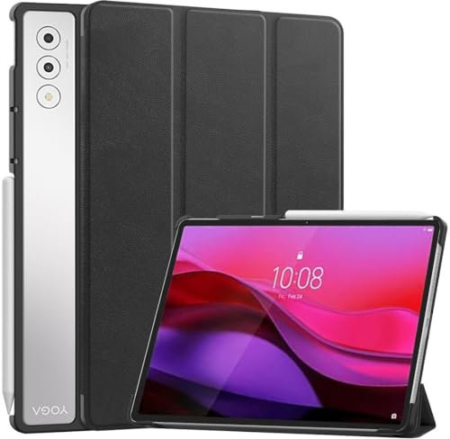 SATURCASE Custodia per Lenovo Yoga Tab Plus 5.0 / Lenovo Yoga Pad Pro 12,7 pollici, in pelle PU, pieghevole, pieghevole, sottile, leggera, con funzione di accensione e spegnimento automatico, colore: