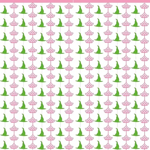 Hexe rosa grüne Folienvorhänge, 2 Stück, Hut und Prinzessinnenkrone, Fransenvorhänge, Quaste für Geburtstag, Junggesellinnenabschied, Fotokabine, Hintergrund, Party-Dekorationen, Zubehör