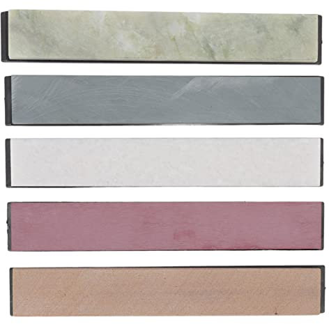 Knife Sharpening Stone Set Professional Grade 1000 3000 5000 8000 10000 Grit Multi Grit Sharpener for Kitchen Chef Scissors Chisels Axes Jade Stone Topaz Ruby Flint White Jade