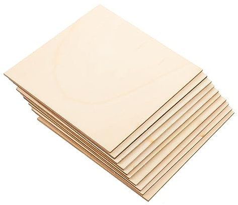 FONDOTIN 10Stücke Unbemalte Holzscheiben für DIY Projekte Quadratische Holzplatten Bastelarbeiten und Dekorationen Naturholz für Wand