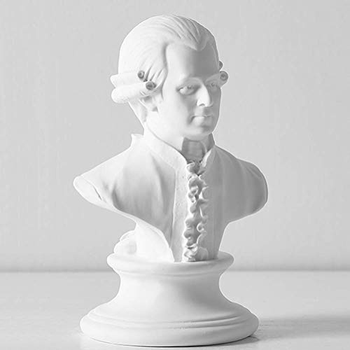Harzkopfstatue, Mozart-Büste, Skulptur, Klassische griechische Figur, Kunsthandwerk, Heimdekoration, Skizze, Ornamente, f, 16 x 10 x 8 cm (6 x 4 x 3 Zoll)