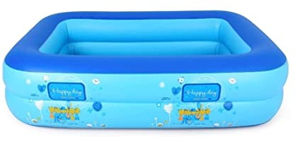 Piscina All'Aperto Piscina Gonfiabile Portatile Famiglia Blow Up Imbottitura Quick Set Heavy Duty Fuori Terra Feste Estive(180x140x45cm)