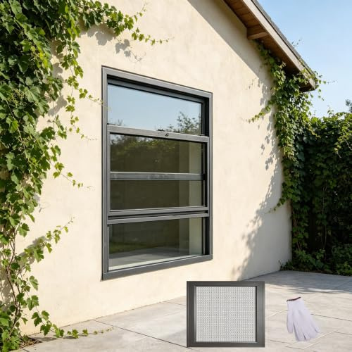 Ventanas correderas verticales para cobertizo, gallinero y sótano, marco aleación aluminio con vidrio templado, funcionamiento fluido, instalación DIY sencilla