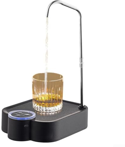 Elektrischer Wasserspender Mit 360°-Drehung, Touch-Steuerung Und USB-C-Aufladung, 3 Durchflussmodi, Tragbar Für Camping Und Büro, Edelstahl, Kompakt(Black)