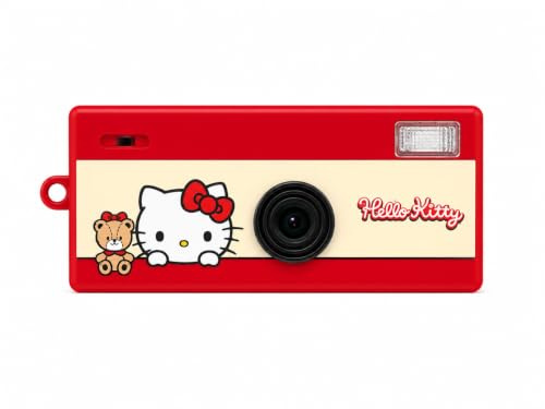 Yashica Hello Kitty Funtastic Digitalkamera Schlüsselanhänger Rot | Keychain Display 1080P