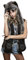 Petalum Damen Winter Warm Mütze Schal Handschuhe Set Kapuzen Handschuhe Warm Kapuzenschal Plüsch Tiere Bär Panda Wolf Paws Ohren Fellmütze Wolf