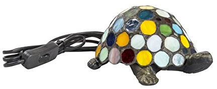 arterameferro Tischlampe aus Messing mit Glas Tiffany Schildkröte Abat-Jour