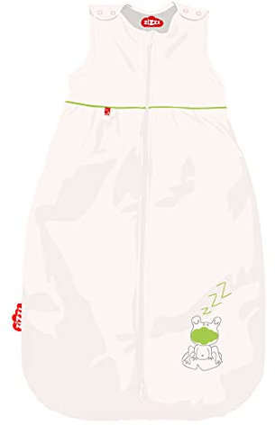 zizzz 4 Jahreszeiten Kinderschlafsack in 3 Größen & vielen süßen Designs - Atmungsaktiver Schlafsack für einen erholsamen Schlaf 90cm (6-24 M), Frog