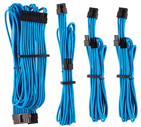 Corsair Premium Individually Sleeved PSU Cables Starter Kit Type 4 Gen 4 – Blue