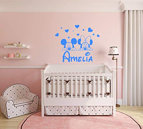 Mickey Minnnie Disney Personalisiert Babyname Abnehmbare Wandaufkleber Abziehbild Kinder Zuhause Dekor Babyzimmer Jungen Mädchen Kindergarten