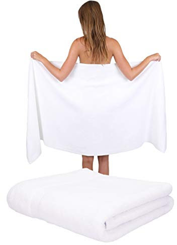 Betz Lot de 2 Serviettes à Sauna Palermo 100% Coton 80x200cm Couleur Blanc