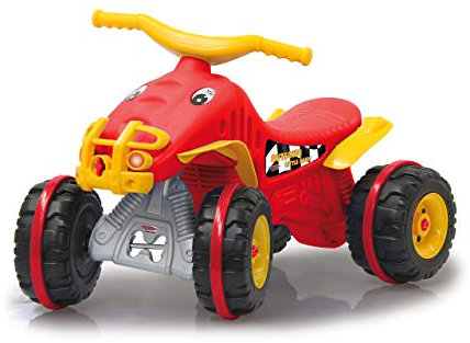 JAMARA 460576 - Rutscher Little Quad - aus robustem Kunststoff, Anhängerkupplung, Ultra-Grip Gummiring an den Rädern, rot