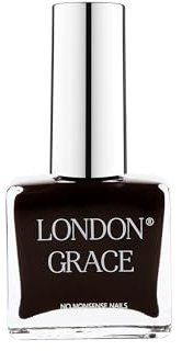 London Grace Nail Polish | Bruce 12ml | Black Long Lasting Vegan Eco-conscious Varnish | Quick Dry, Chip-Resistant, & No Nasties Formula
