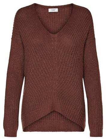 JDY Damen JDYNEW Megan L/S KNT NOOS Pullover, Smoked Paprika/Detail:W. Black PLY, M