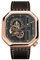 AGELOCER Herren-Armbanduhr, modisch, Punk, Edelstahl, mechanisch, 44 mm, quadratisches Zifferblatt, analog, leuchtend, AP: 5803D2, Mechanisch