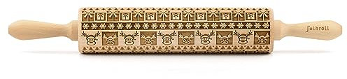 Folkroll 3D-Motiv-Teigrolle 43 cm Christmas Joy