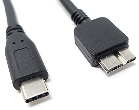 System-S USB 3.1 Kabel 25cm Typ C auf 3.0 Micro B Stecker in Schwarz