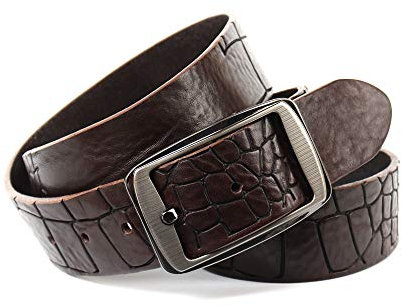 Anthoni Crown Herren Ledergürtel Gürtel, Dunkelbraun, 100