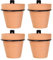 Darware Metal Wall Ring Planters with Pots (4-Pack, 8-Piece Set); Wall Mounted Clay Pots with Holders for Plants and Flowers
