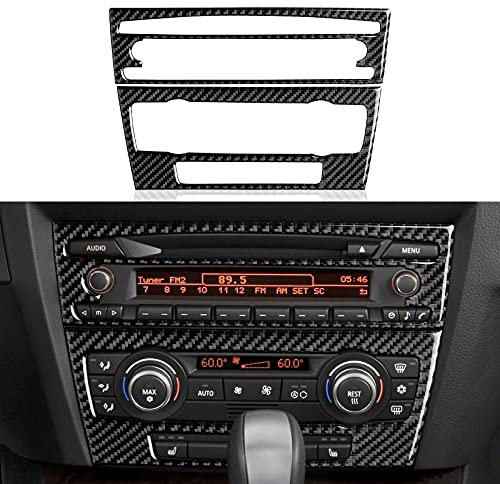 Auto CD Panel Aufkleber Kohlefaser Abdeckung kompatibel mit BMW E90 E92 E93 2005 2006 2007 2008 2009 2010 2011 2012 (Stil D)