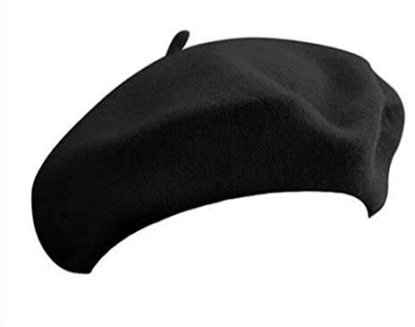 rayinblue Women Vintage French Beret Beanie Elegant Soft Stretchy Cap Lightweight Classic Solid Winter Hat, Black