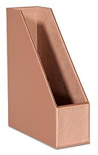 OSCO Porte-revues en similicuir Blush | A4 | Porte-documents | Organiseur de documents | Rangement de documents | Boîte de catalogue | Présentoir de brochures | 10 cm de large | Fond en feutre