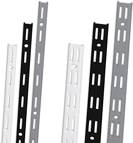 ib style® 10 Stück Wandschienen | Regalschiene Raster 50mm | 1-reihig | 100cm schwarz