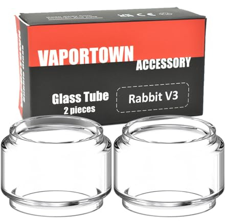 Vaportown Ersatzglas kompatibel mit Hellvape Dead Rabbit V3 RTA Verdampfer Glas Bulb Pyrex Ersatz für Dead Rabbit V3 Bubble Glass Tank (2 Stück)