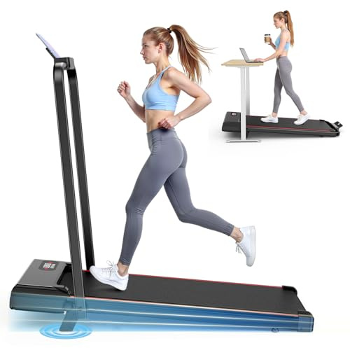 Dskeuzeew Tapis Roulant Elettrico Piehevole Inclinazione 8%, 3 IN 1 Walking Pad Tapis Roulant Extra Large, Telaio Rinforzato, Schermo LCD e Chiave di Sicurezza(Nero)