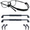 Brillenband mit 2 Paar Silikon Brillen Ohrenkissen, Brillenhalter für Sport und Freizeit, Anti-Rutsch-Brillen-Halterung Sportbrillenband Herren Damen Kinder, Schwarz