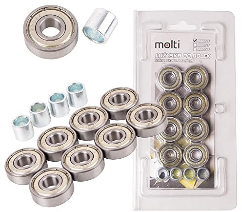molti 608 ZZ Kugellager Rillenkugellager 8 Stück ABEC-5/7/9 Carbon Metall für Rollen Skateboard Inlineskaten Triskates 22mm x 8mm x 7mm (ABEC 5)