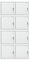 PROREGAL Mega Deal 8X Schließfachwürfel Cubic XL HxBxT 45x45x45cm Grau Schließfachschrank Metallspind Wertfachschrank Umkleideschrank 8 Fächer