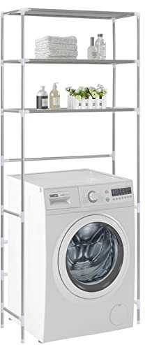 Homgoday Waschmaschinenregal 3 Ablagen Silbern 69x28x169 cm Gewerbe und Industrie Model282465