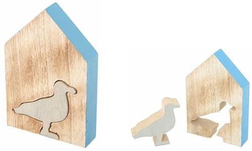 Chaks 80609, Holzhaus, 12 cm, mit Möwe