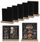 Mini Tableau Noir,Lot de 8 Tableaux Noir savec Supports en Bois,Mini Panneau D'affichage,Mini Ardoise Craie Double Face pour Anniversaire Mariage Bar Café Boulangerie Fête 13 x 15 cm