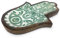 TIENDA EURASIA - Vaciabolsillos Mano de Fátima, Madera, 30x20x3,5cm, Bandeja Vaciabolsillos Mano de Fatima, Mano de Fatima, Bandeja para Llaves, Bandeja Vaciabolsillos para Recibidor (Verde Claro)
